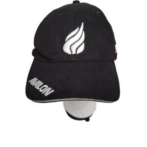 Avalon Hat Black White Flame Logo USA Flag Adjustable Baseball Cap Strapback